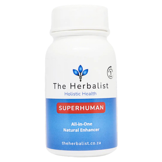 The Herbalist Superhuman Capsules – Natural support for energy, focus, mood, stress relief, and physical performance in one powerful herbal blend.