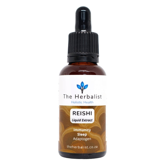 The Herbalist Reishi Liquid Extract – Adaptogenic mushroom tincture for immune support, relaxation, stress relief, and better sleep.