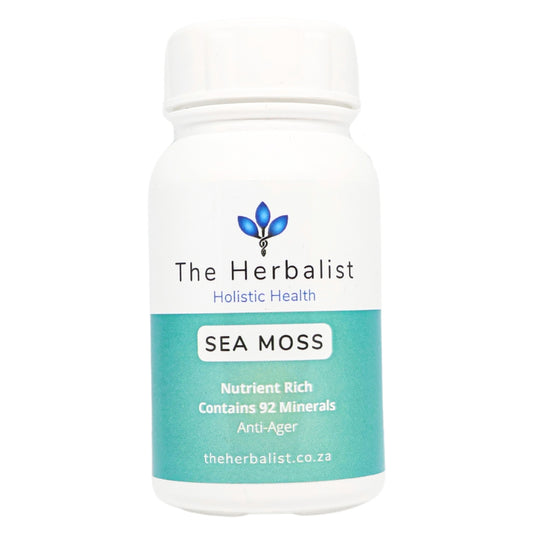 The Herbalist Sea Moss Capsules – Natural support for gut health, skin nourishment, and overall vitality with 92 essential minerals.