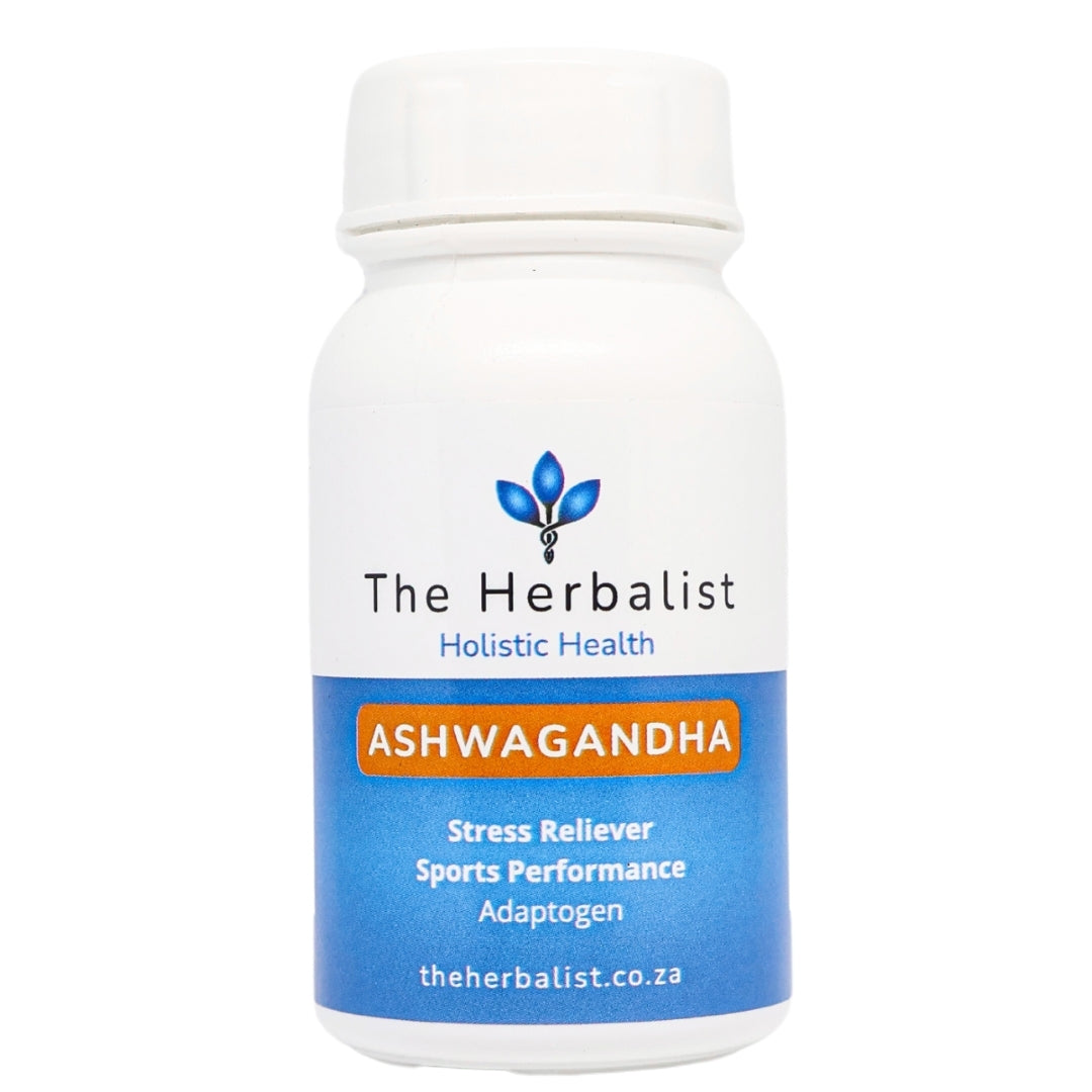 The Herbalist Ashwagandha Capsules - Natural stress relief supplement for enhanced sports performance and adaptogenic support. Shop now at theherbalist.co.za.