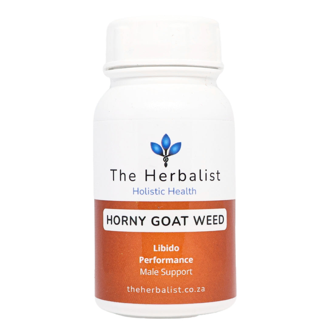 The Herbalist Horny Goat Weed Capsules – Natural libido booster for energy, stamina, and erectile health. Supports vascular and bone strength.