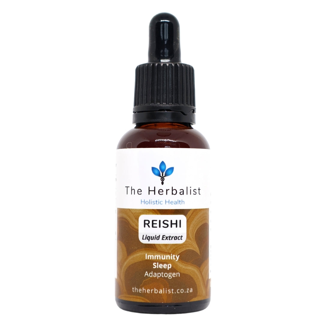 The Herbalist Reishi Liquid Extract – Adaptogenic mushroom tincture for immune support, relaxation, stress relief, and better sleep.