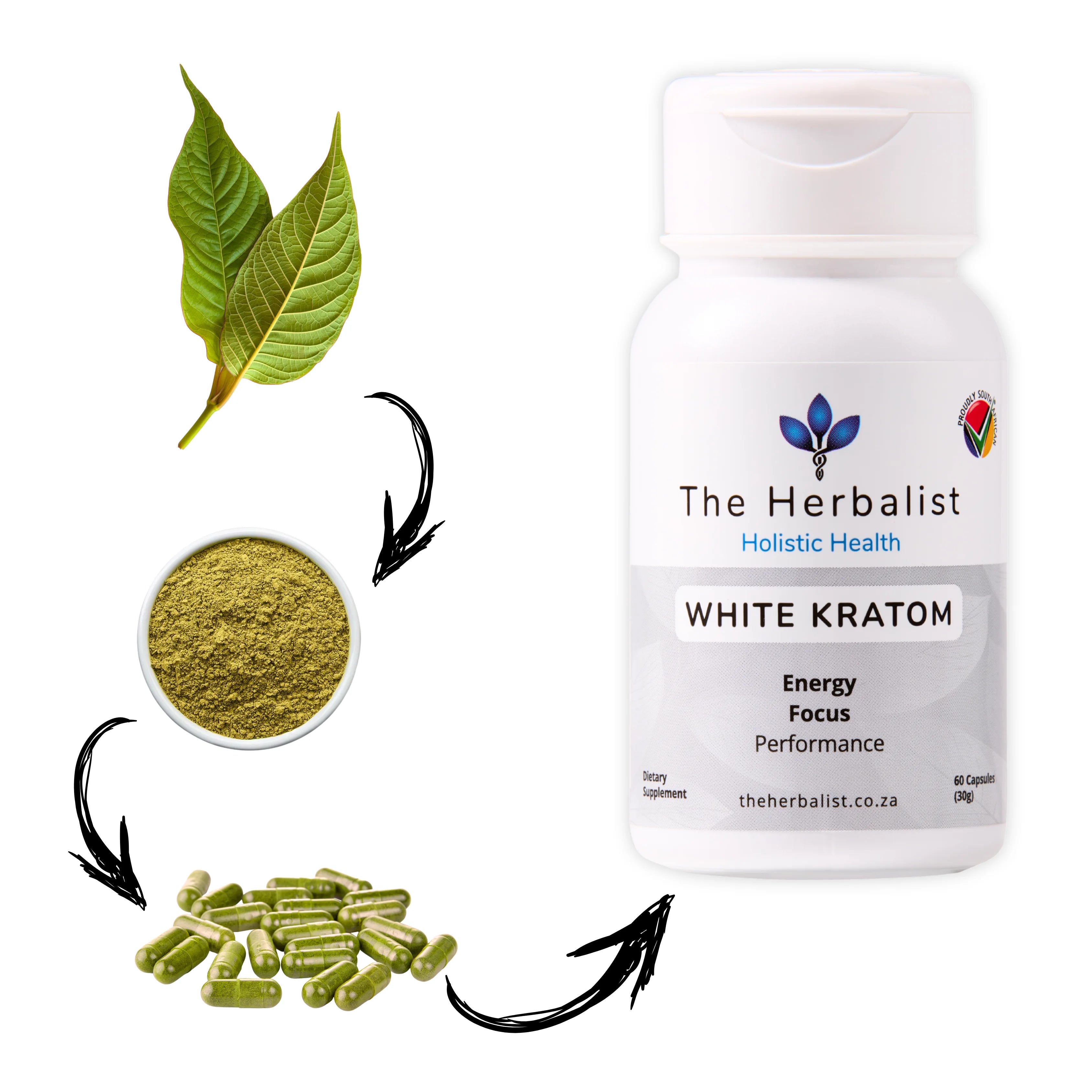 White Kratom 60 Capsules